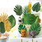 110-Piece Artificial Tropical Palm Leaves – 11 Types of Monstera & Jungle Leaves with Stems for Hawaiian Luau, Safari, Wedding, Birthday, Shower, and Party Decorations